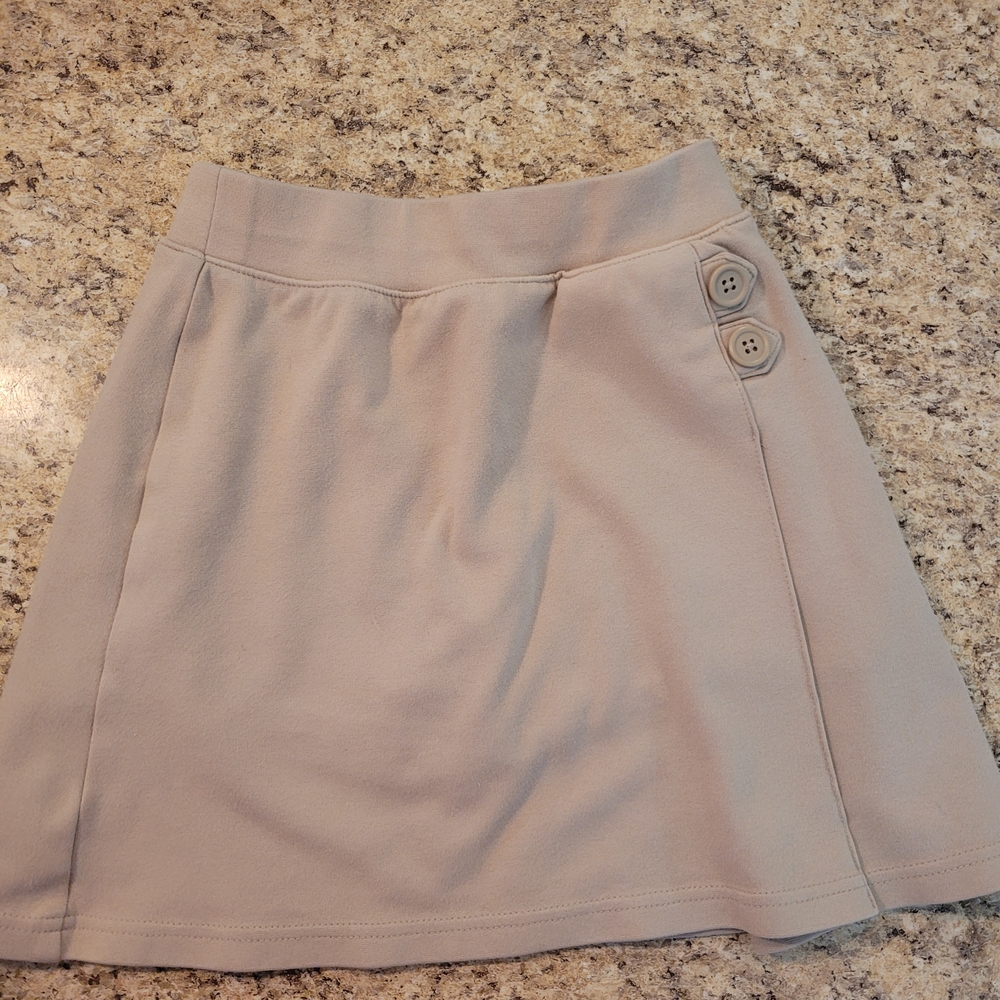 Elegant Beige Button-Detail Skirt